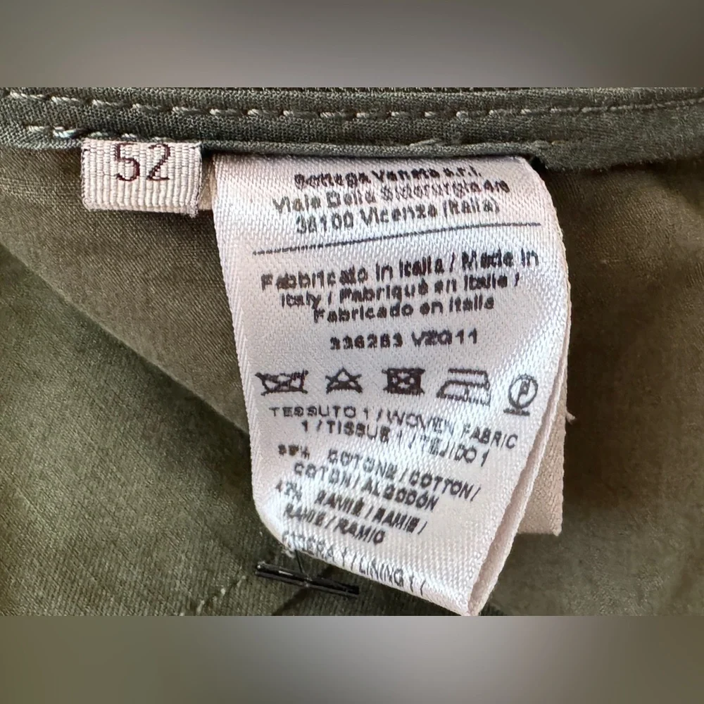 BOTTEGA VENETA COTTON BLEND SUIT OLIVE ARMY GREEN SUMMER WEDDING EU 52 / US 42 - Picture 13 of 14